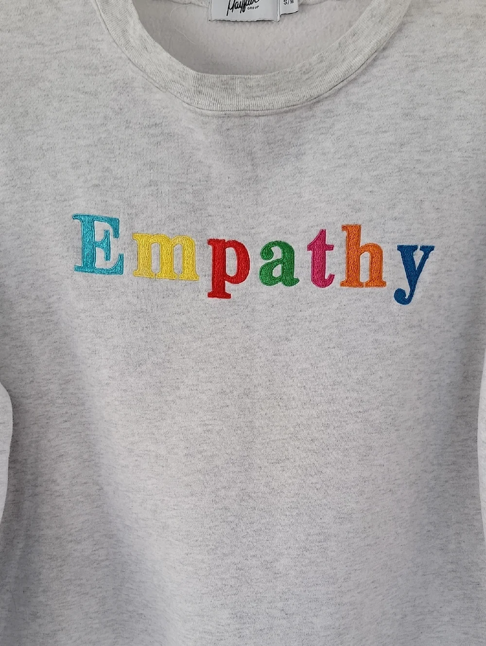 The Mayfair Group Empathy Always Gret Crewneck Sz S/M - Picture 5 of 13